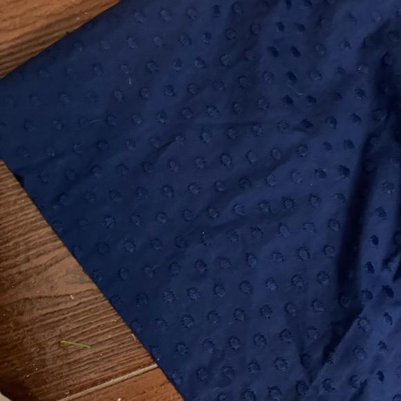 KENSIE blue cotton DRESS floral ivory lace embroidered fabric size LG sleeveless - Picture 5 of 16